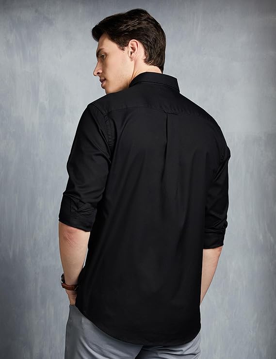 Symbol Premium Men Stylish Solid All Day Fresh Buttondown Casual Shirt - Regular Fit | Plain | Full Sleeve | Cotton Semi Formal Wear (Available in Plus Size & Combo Pack) - Image 2